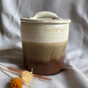 Sandstorm ceramic butter crock, handmade butter cellar, hand thrown butter vessel, french butter dish