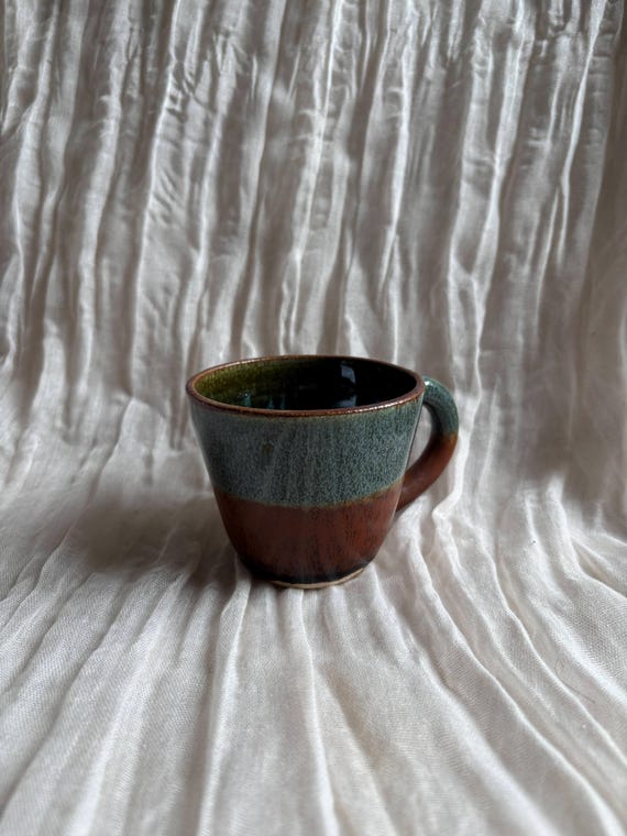 NEW Earth Mini Mug 150ml, handmade ceramic mug, green cup, unique British  gift, tea coffee lover, mini mug, speckled green mugs