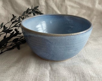 NEW Sky Blue Ramen Bowl, handmade glazed dish, stoneware kitchen, Japanese bowl, noodle bowl, dining ceramics, eco friendly