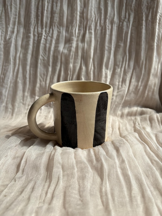 STRIPE Handmade Ceramic Mug, White Glazed Cup, 400ml Striped Mugs, Unique  Gift, Tea Coffee Lover, Black Stripe Mug - Etsy