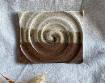 Sandstorm soap dish, rectangular bathroom tray, handmade kitchen pottery, household soap holder, thrown soap holder, textured soap dishes