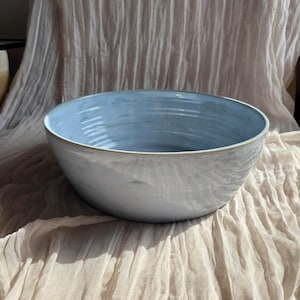 Sky Blue Fruit Bowl, handmade ceramic bowl, blue bowl, glazed ceramics dish, kitchenware, decorative ceramics, dining centerpiece