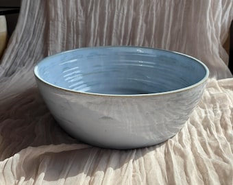 Sky Blue Fruit Bowl, handmade ceramic bowl, blue bowl, glazed ceramics dish, kitchenware, decorative ceramics, dining centerpiece