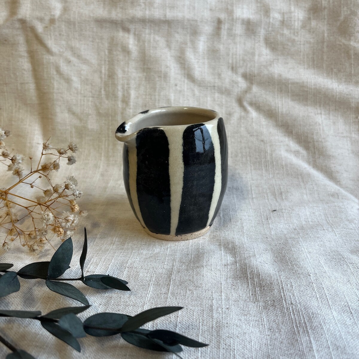 Stripe Ceramic Milk Jug, 120ml Milk Bottle, Small Creamer, Handleless Pourer, Milk Vessel, Tea Set Jug, Afternoon Tea, Unique Gift - Etsy