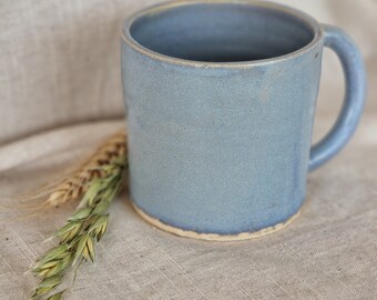 Sky Blue ceramic mug, Brown cup, 300ml brown mugs, unique british gift, tea coffee lover, ocean glazed dining,beige handmade mugs