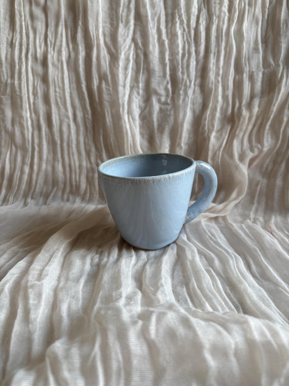 Sky Blue Mini Mug 150ml, handmade ceramic mug, blue cup, unique British  gift, tea coffee lover, mini mug, light blue mugs