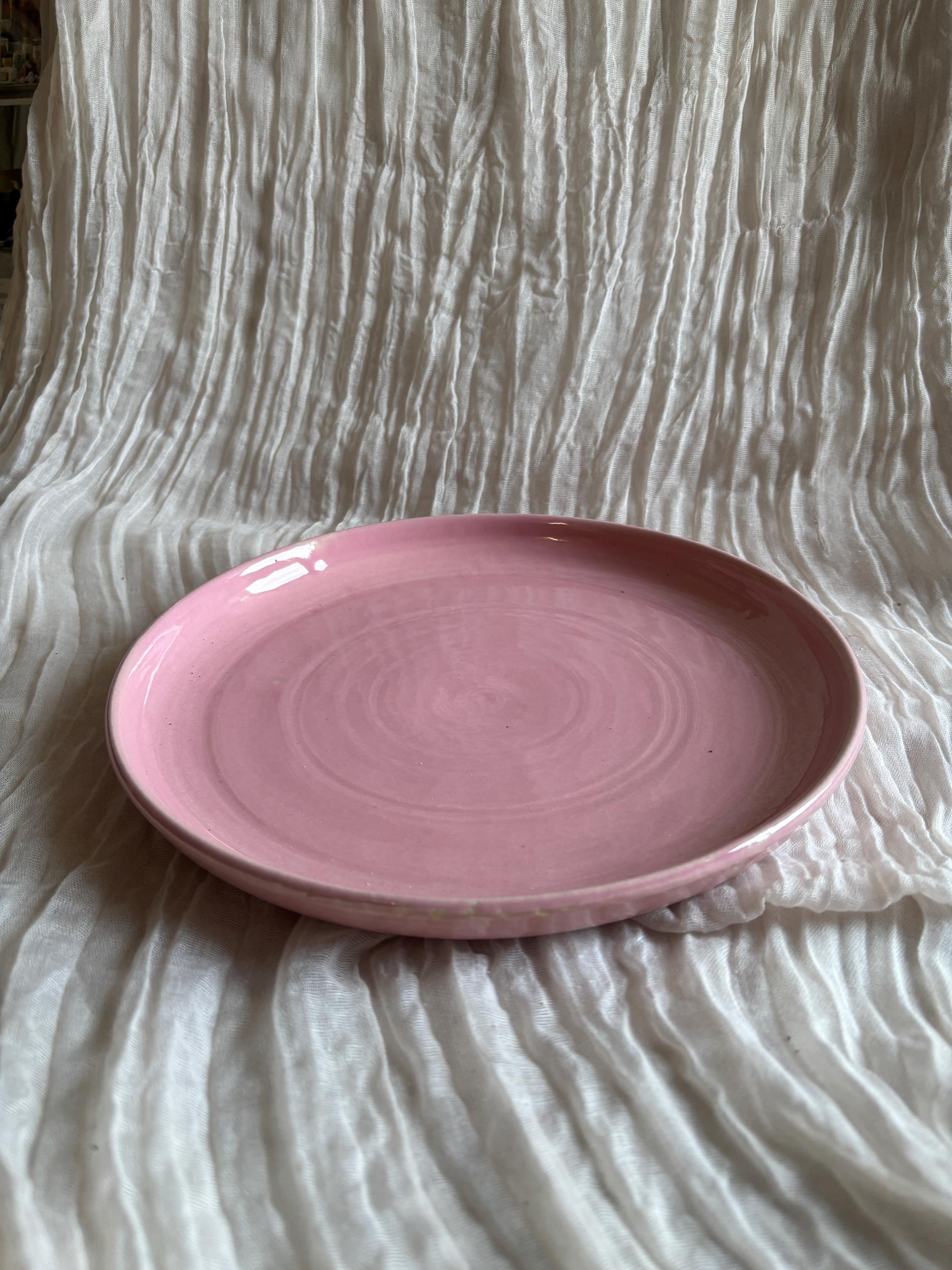 Candy Floss Pink Coupe Dinner Plate, handmade cake ceramics, afternoon tea, pink plate, handcrafted serving ceramics, home kitchen decor