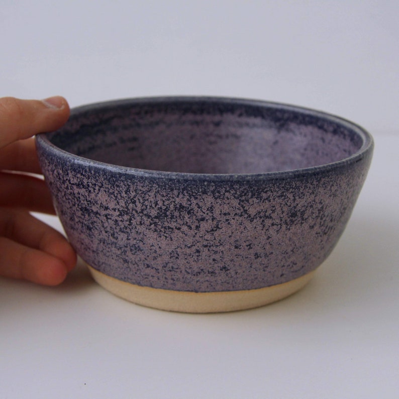 Purple Ceramic bowl handmade glazed dish lilac stoneware Etsy