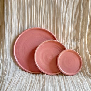 Candy Floss Pink Ceramic plates, handmade lunch plate , unique pink dining, handcrafted serving ceramics, home kitchen decor, cream dish