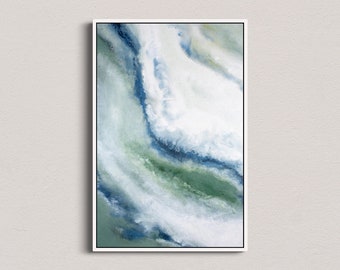 Modern Art, Abstract Painting, Blue and Green Art, Living Room Wall Art, Modern Canvas Art, Abstract Prints, Coastal Decor, Modern Decor