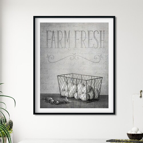 Black and White Wall Art Farmhouse Kitchen Decor Rustic Etsy