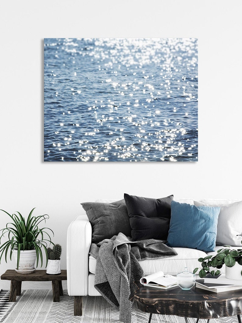 Blue Wall Decor Bathroom Wall Art Ocean Wall Art Blue Beach Etsy