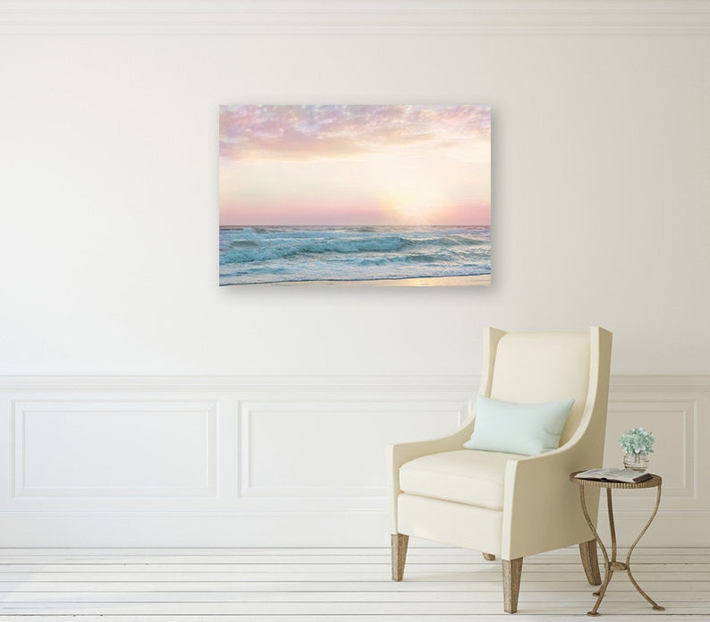 Beach Wall Art Pink Bathroom Decor Pastel Wall Art Pink - Etsy