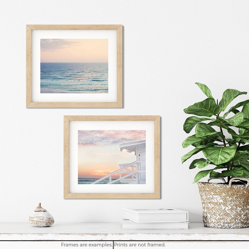 Beach Wall Decor Beach Wall Art Set SET OF TWO Prints or Etsy