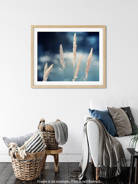 Lake House Decor Navy Blue Wall Art Dark Nature Photo Photography Coastal Nautical