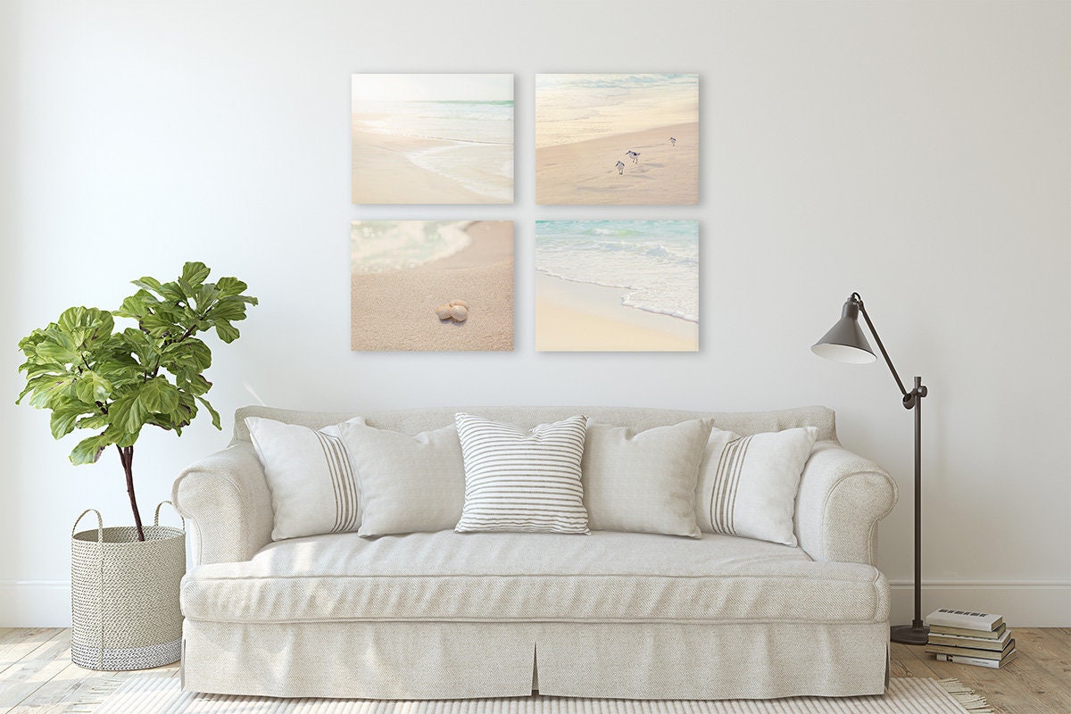 Beach Wall Art Bathroom Wall Decor SET of FOUR Prints or Etsy
