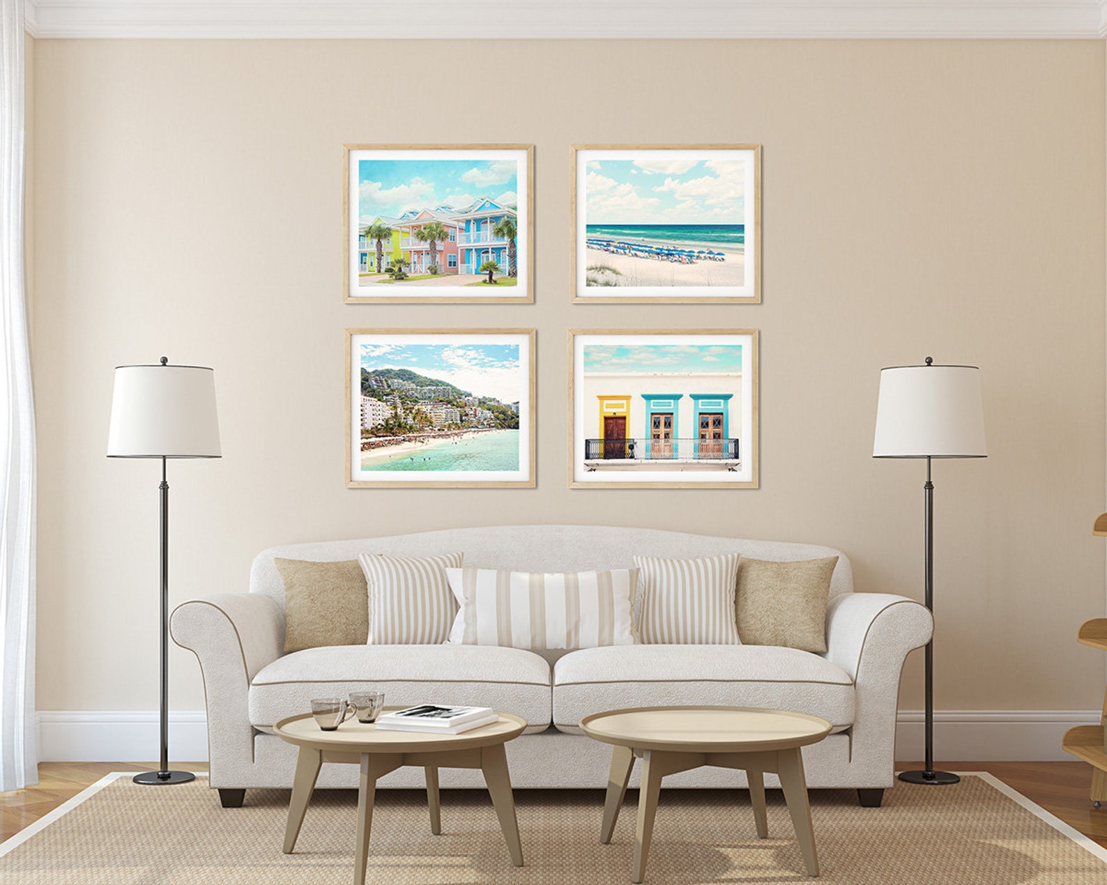 Tropical Beach Gallery Wall Beach Wall Art Set Mexico Etsy
