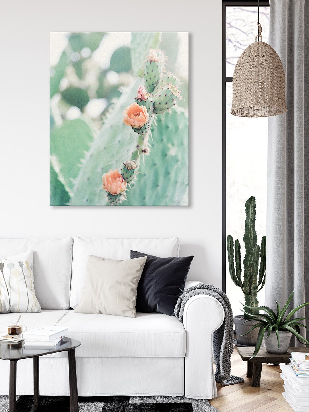 CACTUS Wall Art modern Farmhouse Decor Cactus Decor Green - Etsy