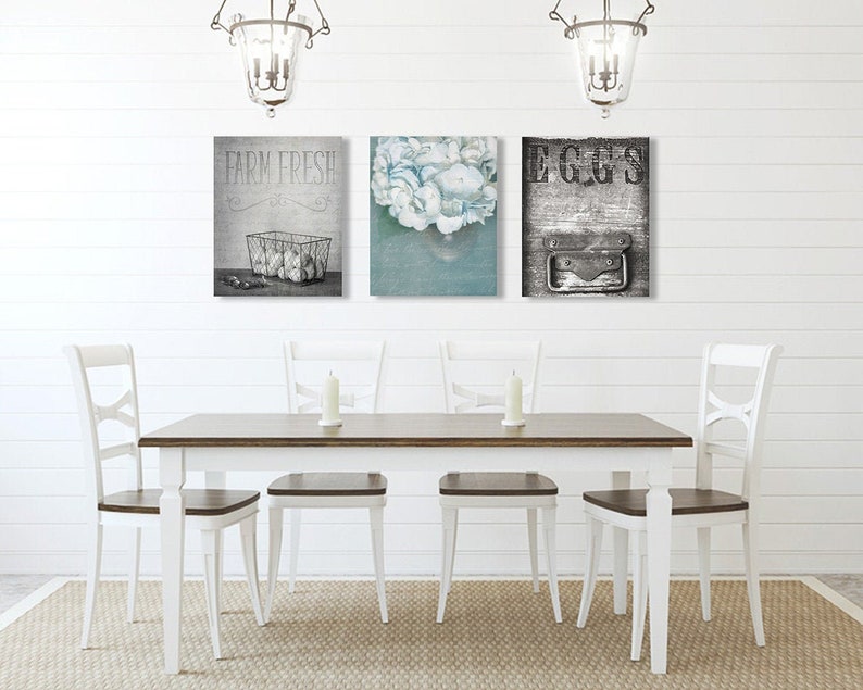 Dining Room Wall Art Farmhouse Wall Decor SET of THREE | Etsy