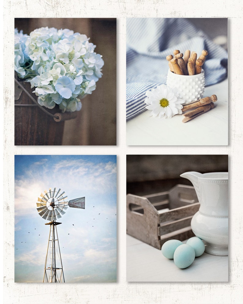 COUNTRY Prints SET of FOUR Prints or Canvas Wraps Kitchen Etsy