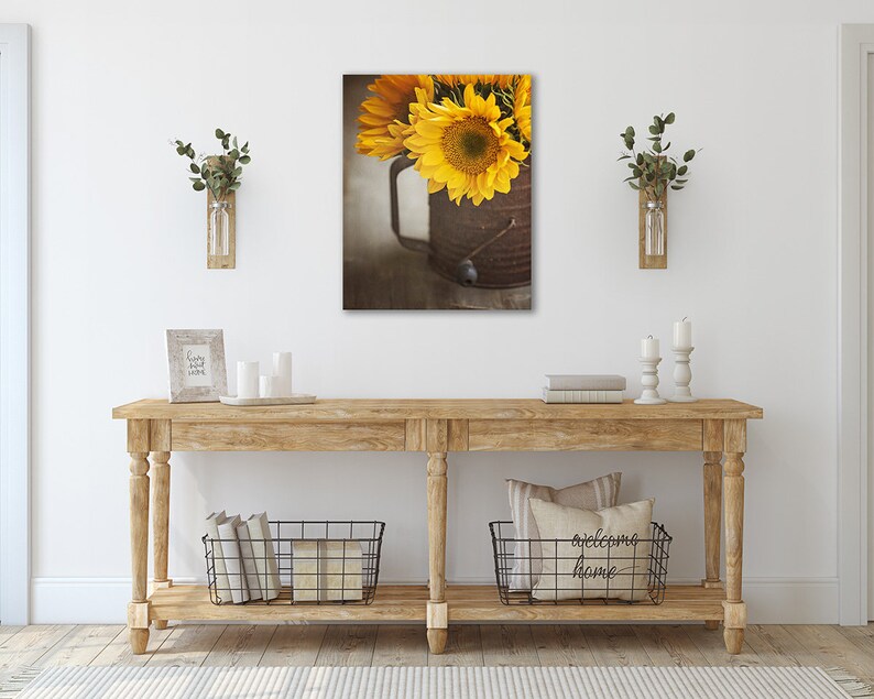 Sunflower Decor Sunflower Wall Art Yellow Wall Decor Etsy