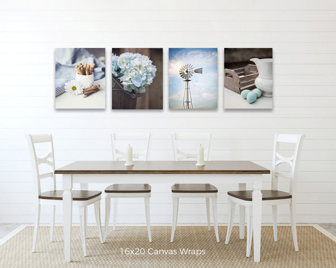 COUNTRY Prints SET of FOUR Prints or Canvas Wraps Kitchen Etsy
