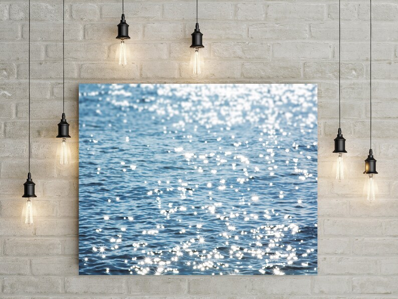 Blue Wall Decor Bathroom Wall Art Ocean Wall Art Blue Beach Etsy