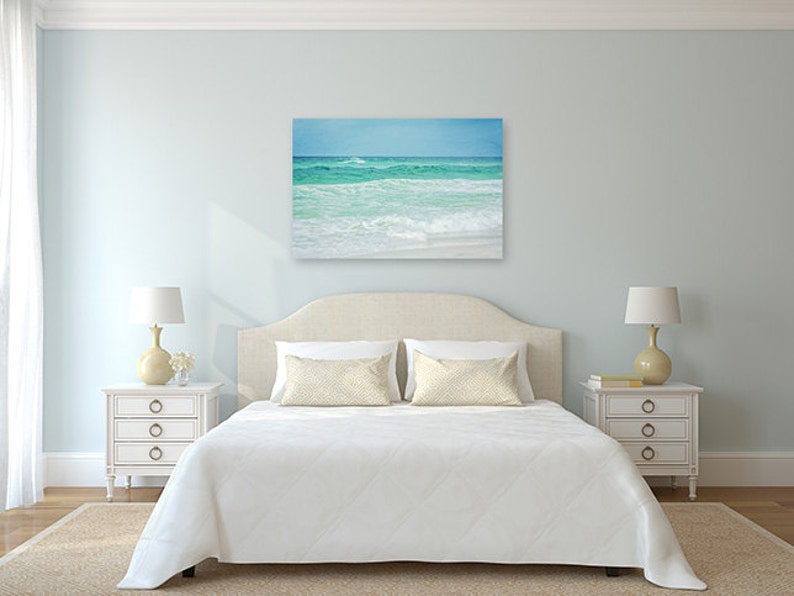 Beach Wall Decor Teal Wall Art Ombre Wall Art Living Room Etsy
