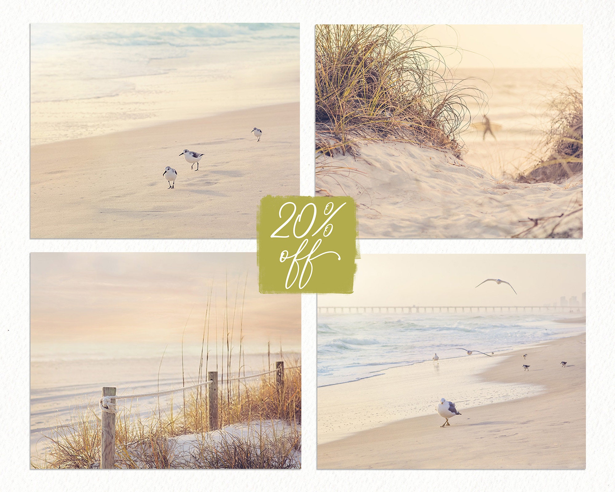 Beach Wall Art Coastal Wall Decor SET of FOUR Prints or Etsy