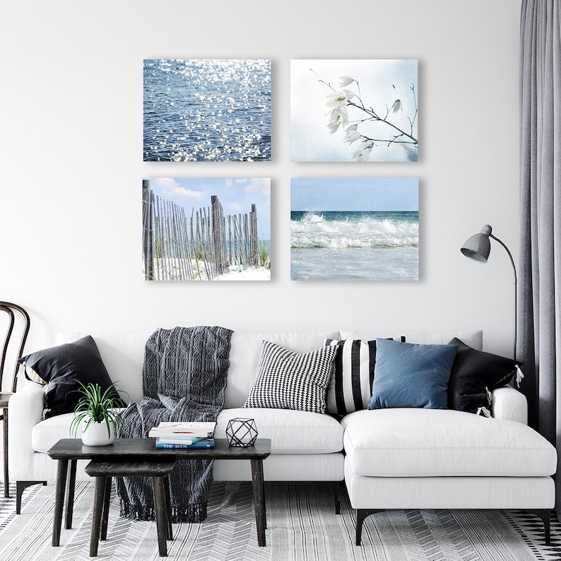 Rustic Coastal Wall Art Set Set of FOUR Prints or Canvases - Etsy