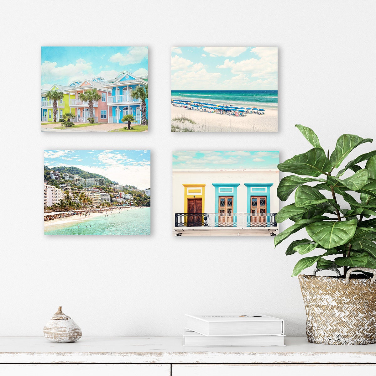 Tropical Beach Gallery Wall Beach Wall Art Set Mexico Etsy