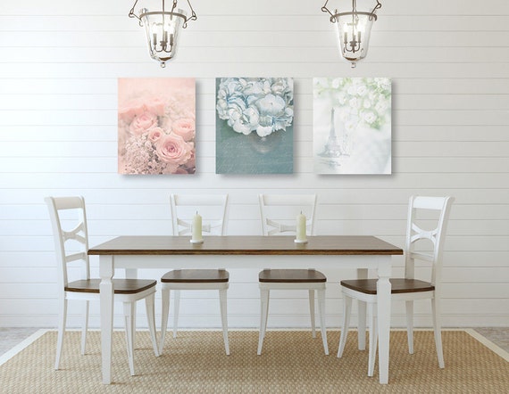 Shabby Chic Wall Art Decor Set Of Three Prints Image 0