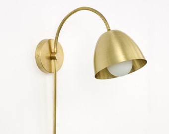 Flexi Neck Wall Lamp with Brass Wall Mount