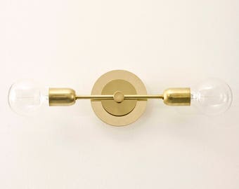 Aureole Double Arm Brass Light