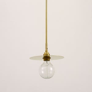 Arc brass pendant light with brass tube and adjustable joint image 3