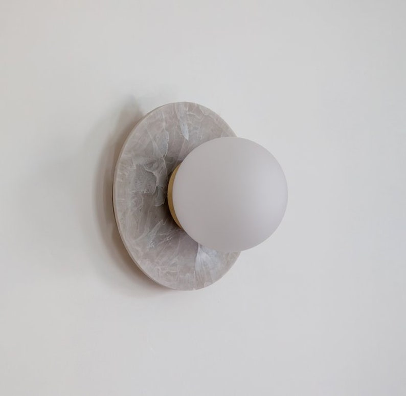 Recycled Plastics 'Marbled' Wall light White & Grey