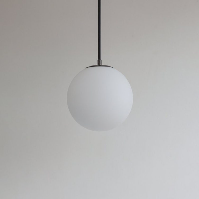 Large 20cm Matt Opal Globe Pendant Light image 4