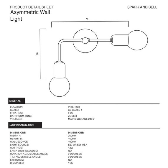 Asymmetrical 2024 wall sconce