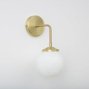 Bold as Brass Wall Light - Opal Glass Shade