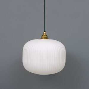 Opal Reeded Glass Pendant Light