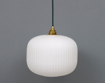 Opal Reeded Glass Pendant Light