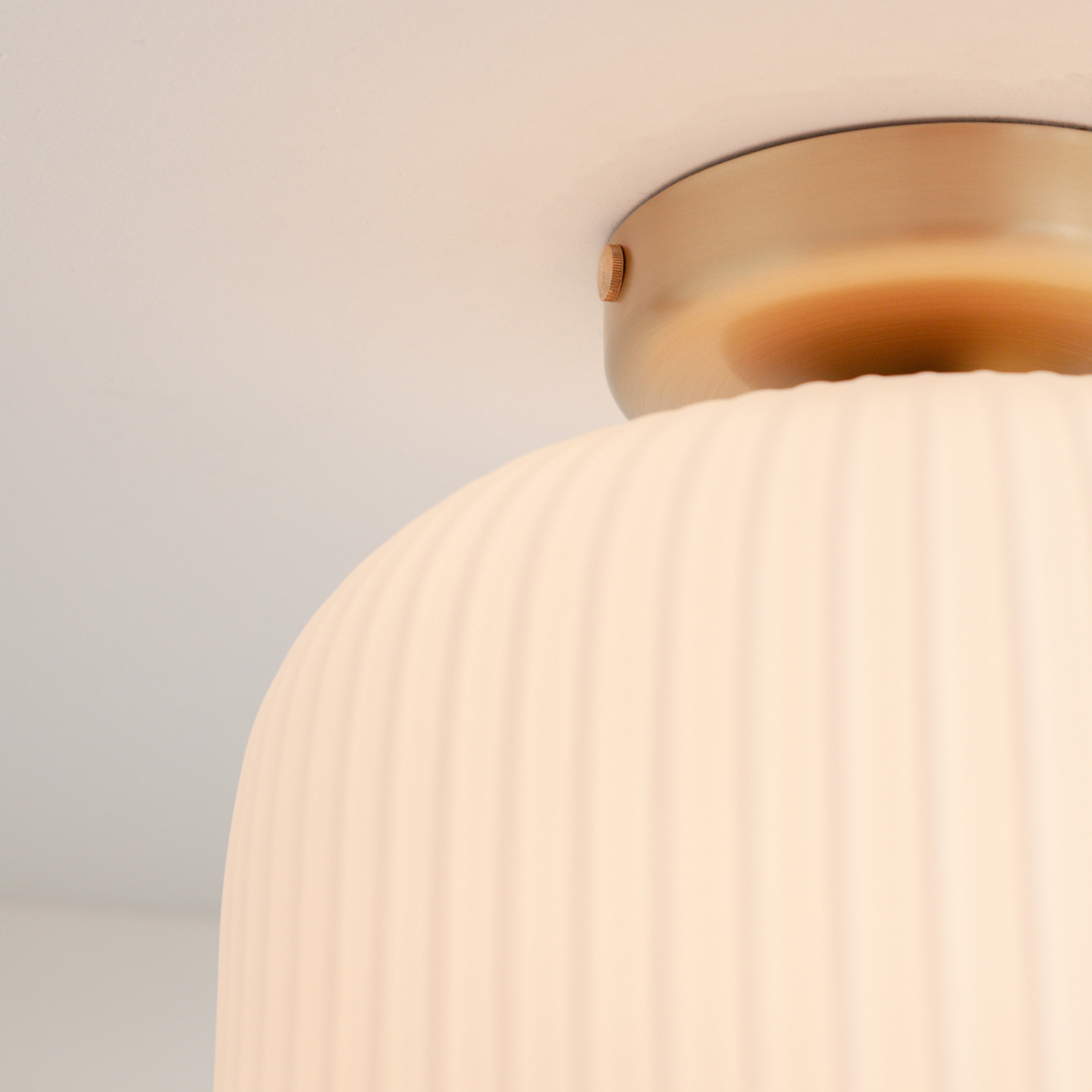 Opal Reeded Glass Flush Ceiling Light 