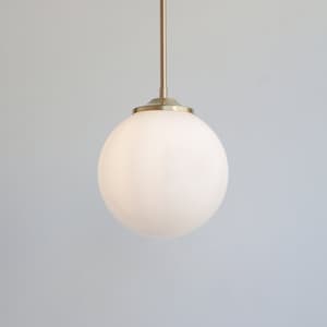 Large Opal Globe Stemmed Pendant Light