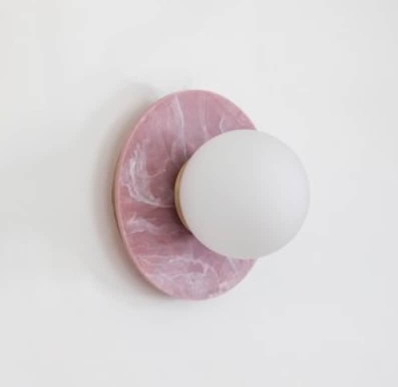 Recycled Plastics 'Marbled' Wall light Blush Pink