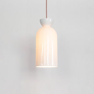 Kinvara Long Pendant Light - White Ceramic