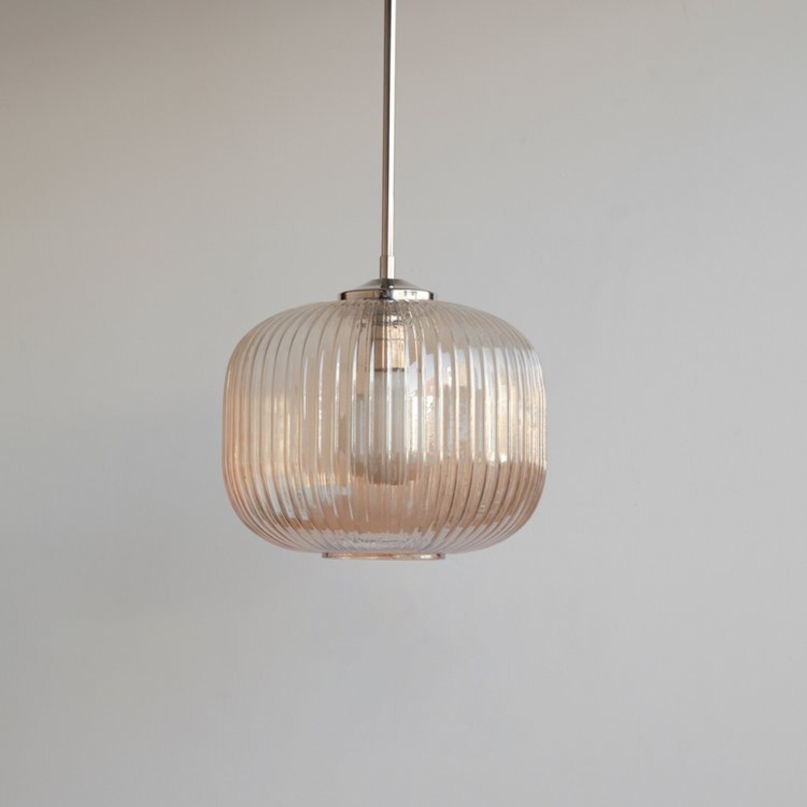 Amber Reeded Glass Stemmed Pendant Light - Etsy