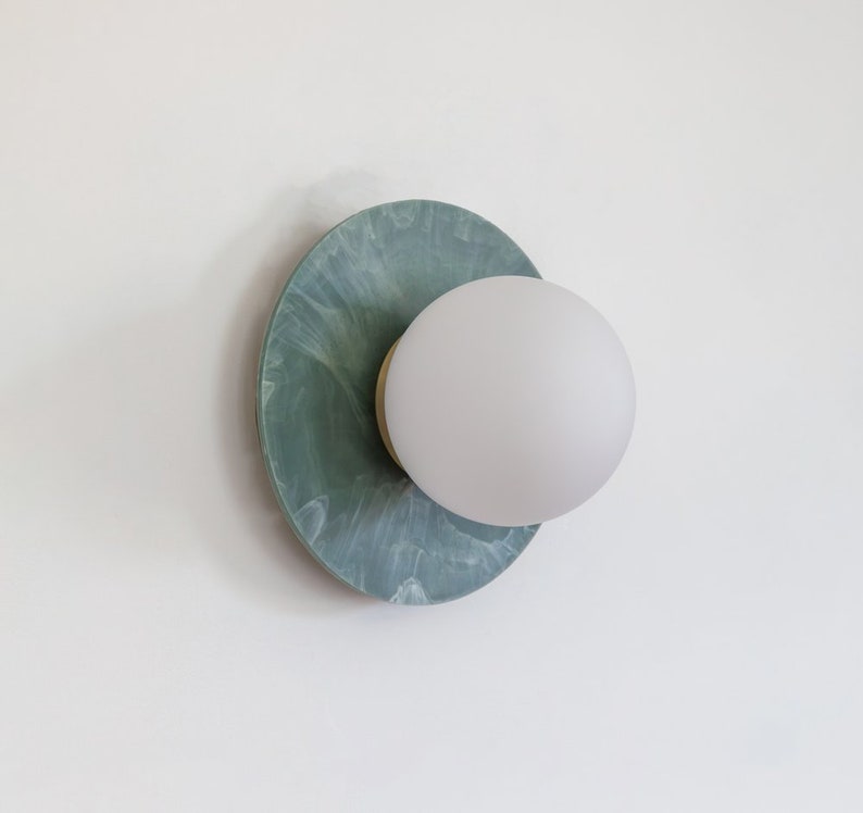 Recycled Plastics 'Marbled' Wall light Soft Green