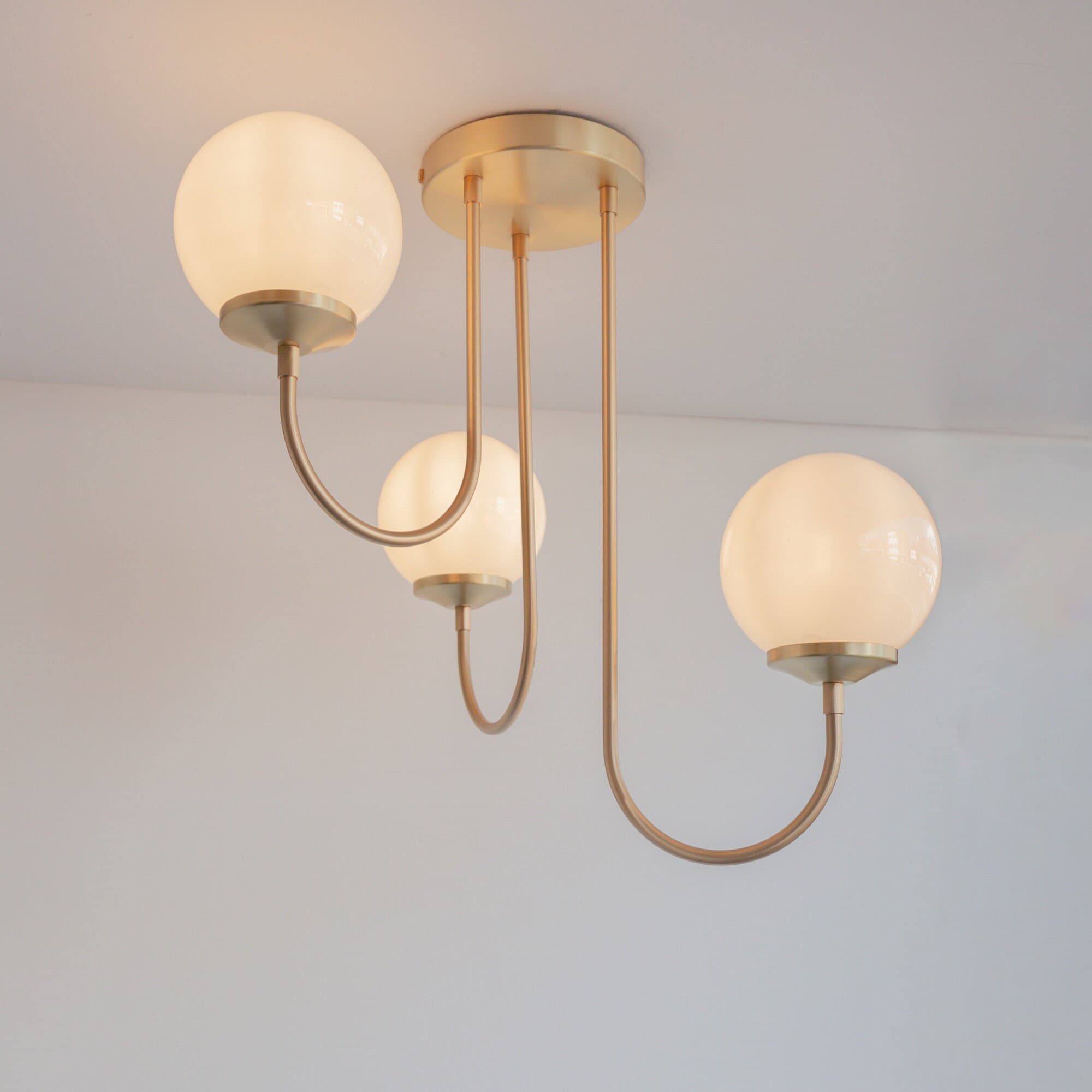 Corrib Opal Glass Arch Stemmed Chandelier