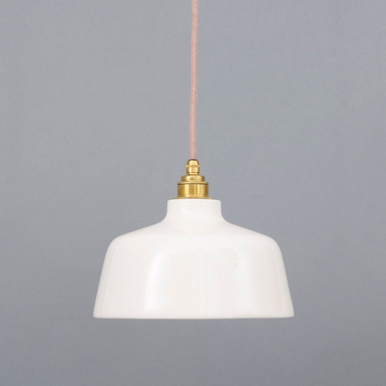 White Ceramic Pendant Light 画像 2