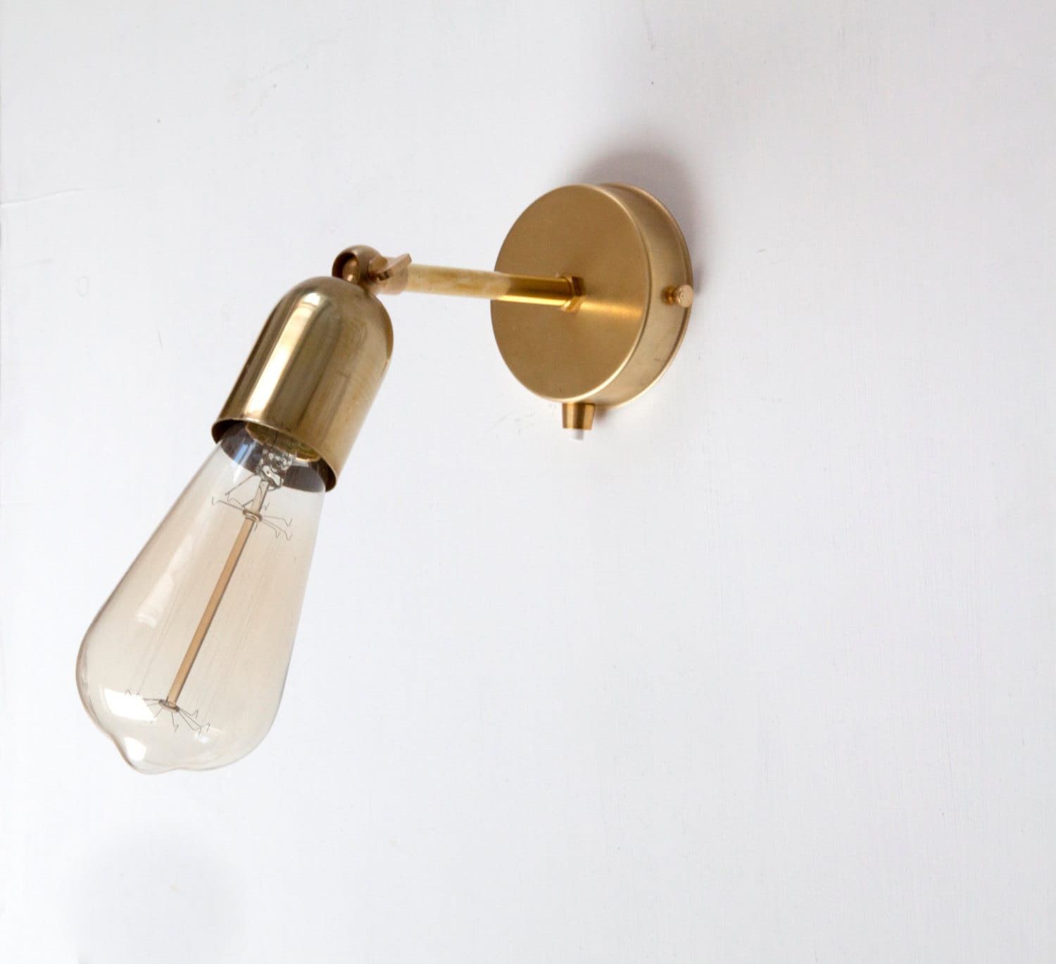 Wall Sconce With Brass Lampholder Cover and Brass Joint Wall Etsy